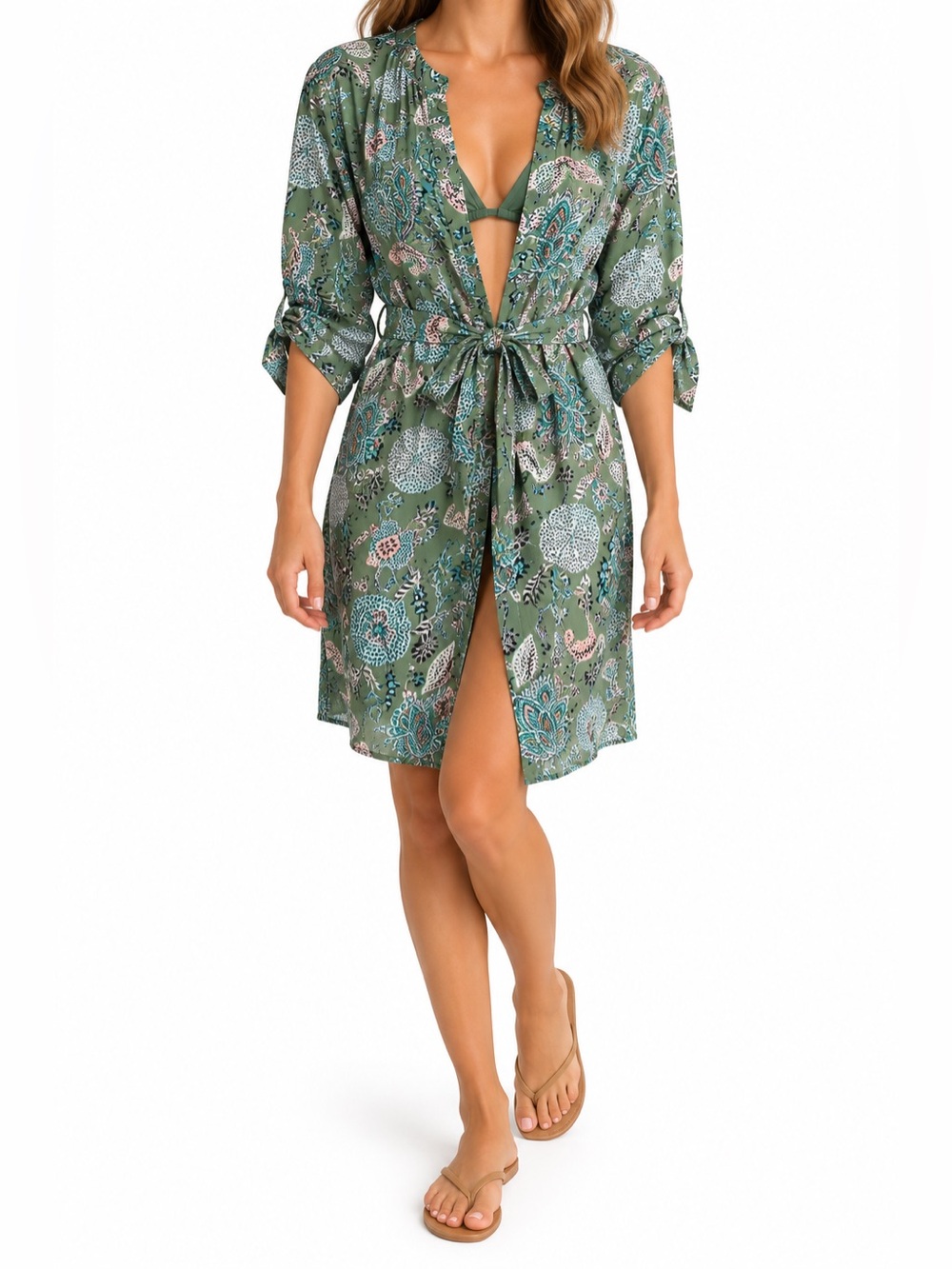 Galleries Lafayette Haussmann 100% organic cotton  Swim Coverup Tunic NWT